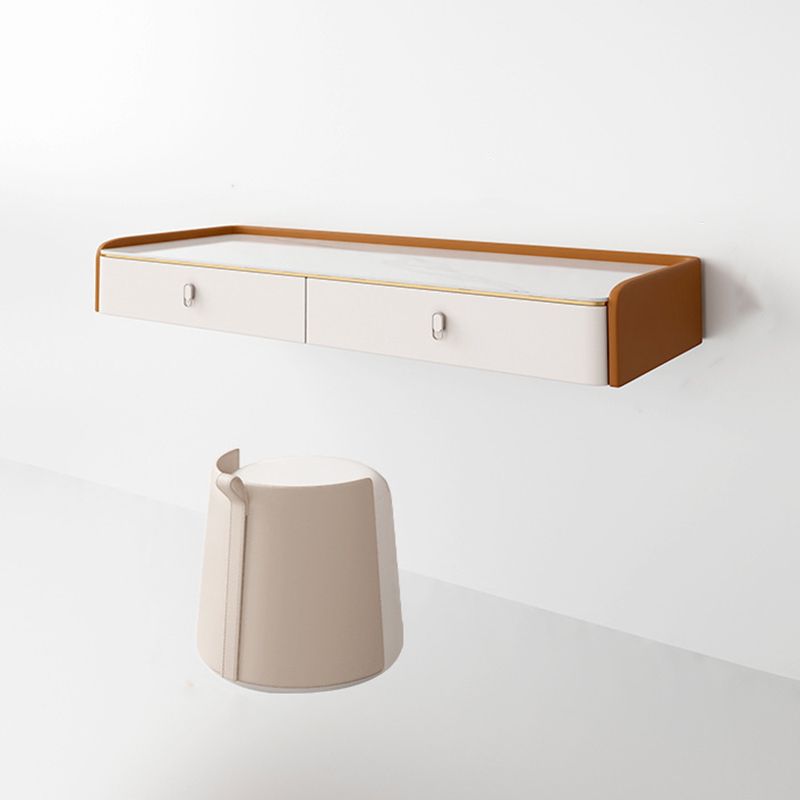 Stile glam Off-White Slate Sottopop Wall montato con 1/2 Cassetto del cassetto