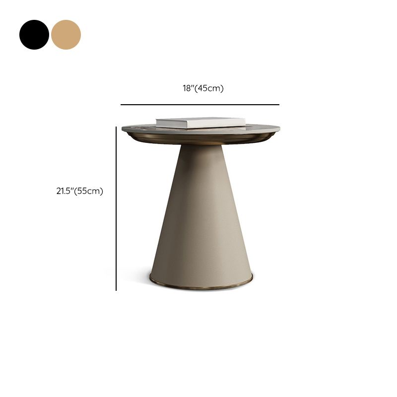 Glam Side Table with Round Stone Top Accent Side Table with Metal Base Clearhalo 'Coffee & Accent Tables' 'End & Side Tables' 'end_side_tables' 'furn' 'furn_end_side_tables' 'Furniture' 'Living Room Furniture' 1200x1200_819c6da5-1ec4-4b79-90df-ae28b7f22802