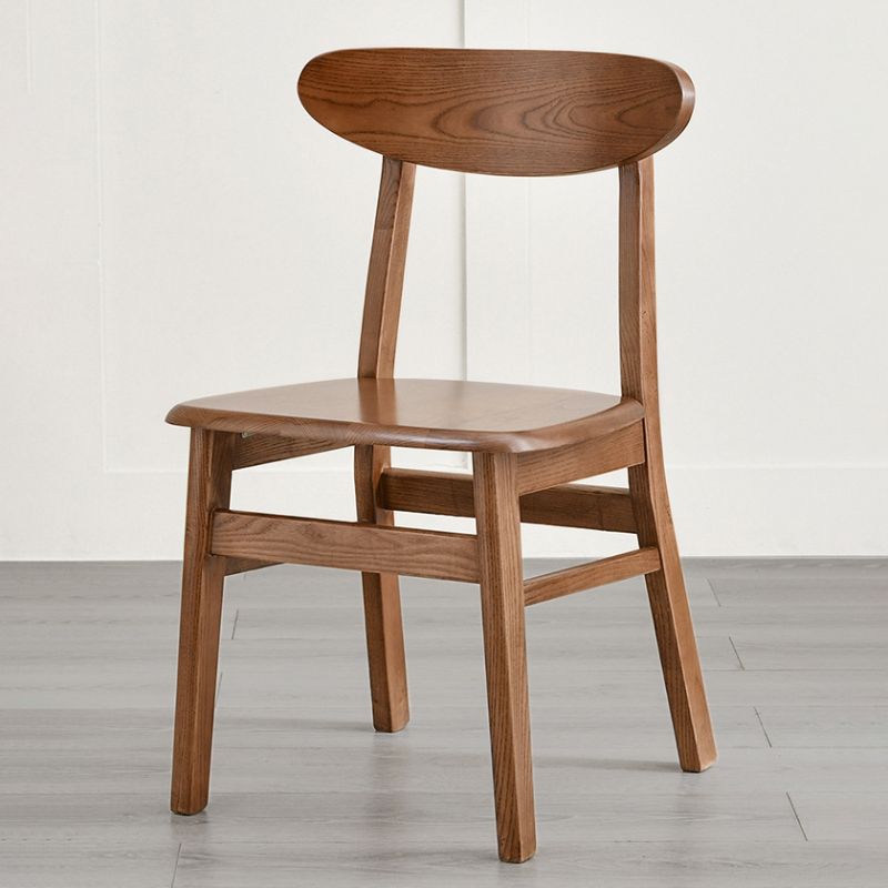 Sillas de comedor de cocina tradicionales de madera sólida silla lateral abierta