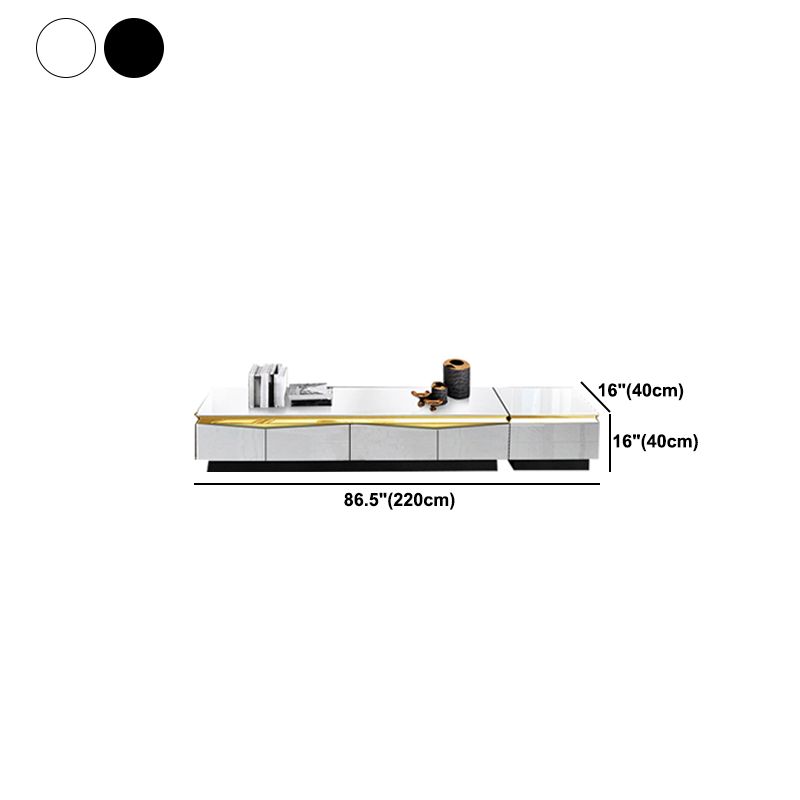 15.75 "H TV Style Glam Style Console TV de stockage fermé avec 4 tiroirs