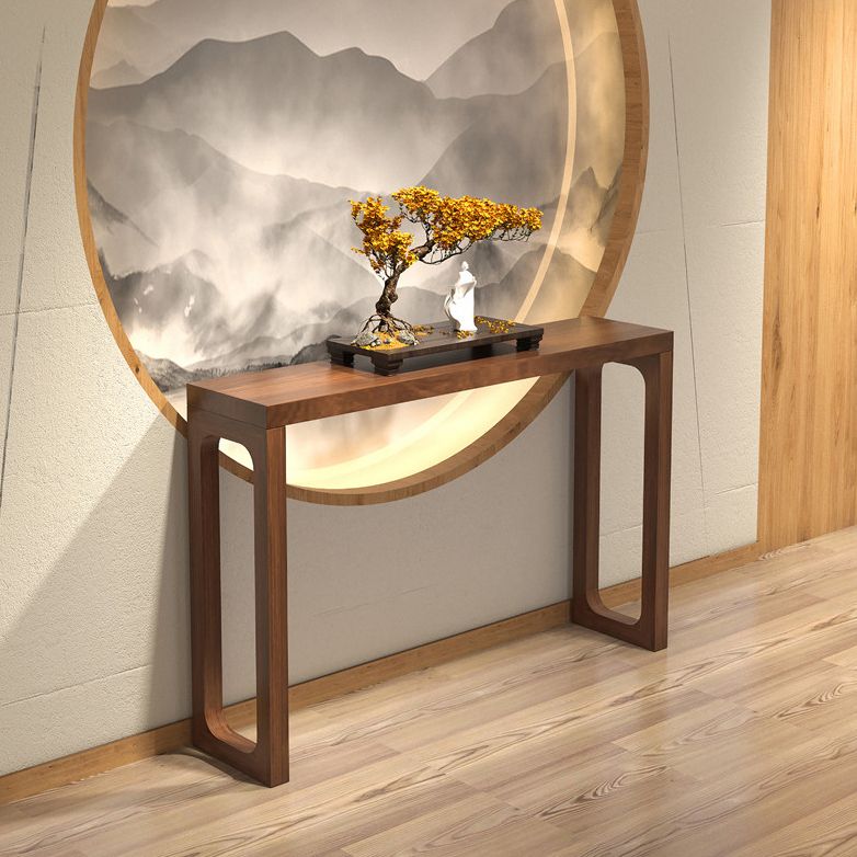 Solid Wood Console Table 33.46" Tall 1-shelf Accent Table with Sled Base Clearhalo 'Console Tables' 'console_tables' 'Entry & Mudroom Furniture' 'furn' 'furn_console_tables' 'Furniture' 1200x1200_819f6c9c-7635-4bac-8461-38ca776cb7de