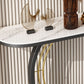Glam Metal Console Accent Table Half Moon Console Sofa Table for Hall