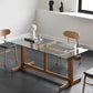 Trestle Table Clear Tempered Glass Dining Table Rectangle for Dining Room Home Clearhalo ' dining_table' 'Dining Tables & Seating' 'Dining Tables' 'Furniture' 'furniture_dining_table' 'Kitchen & Dining Furniture' 'kitchen&dining_furn' 'kitchen' 'kitchen_dining_table' 1200x1200_81a04a39-b161-45b4-8305-23b7e783c80e