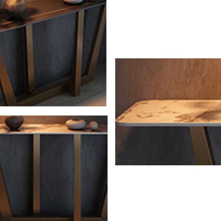 Glam Rectangle Console Accent Table Metal Console Sofa Table for Hall