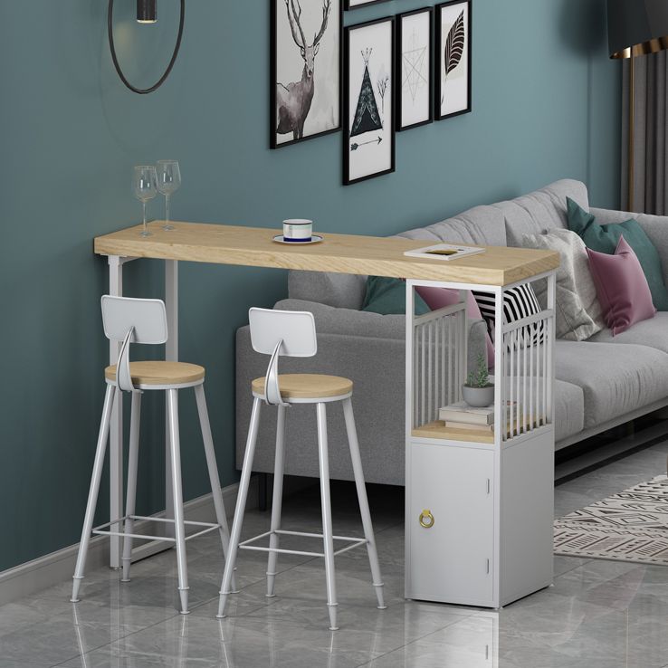 Tavolo da pranzo in legno di pino tavolo da bar moderno rettangolo con doppio piedistallo per cucina