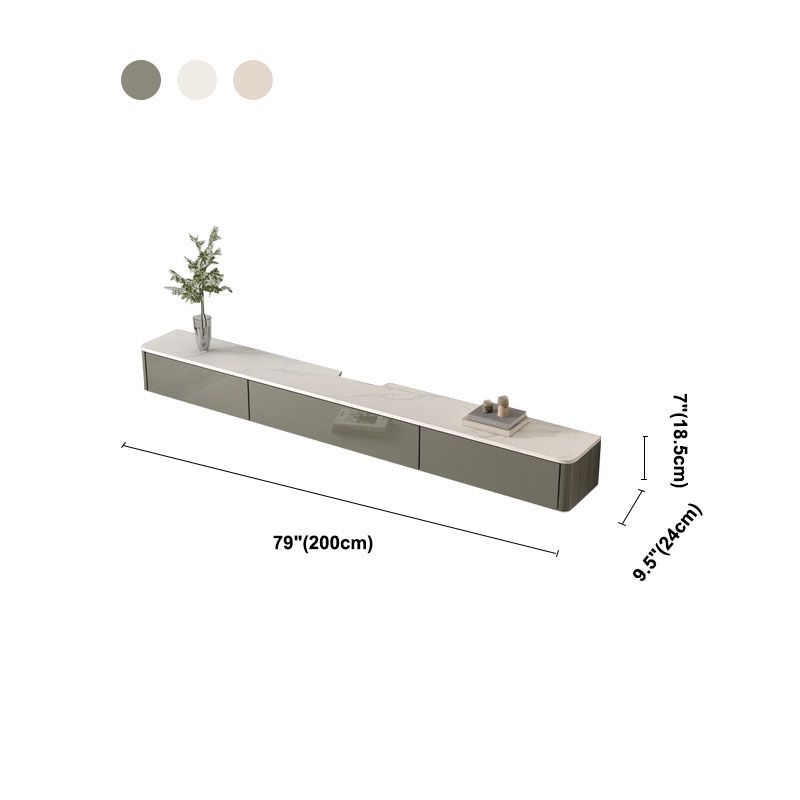 Console TV a parete moderna in legno con cassetti e porte, 9,5 "D x 7" H