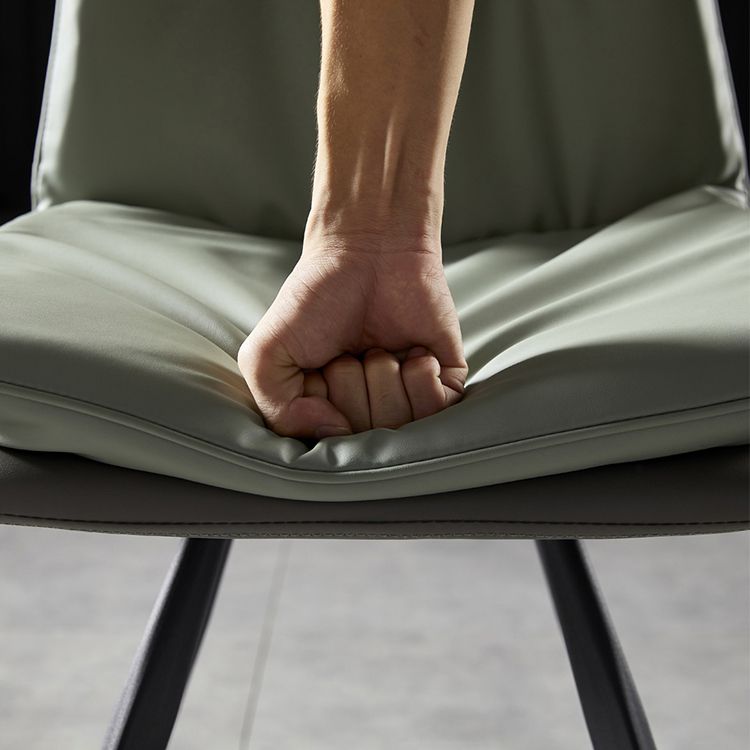 Scandinavian Style Leather Dining Chairs Upholstered Solid Back Chair for Home Use (Set of 2) Clearhalo ' kitchen&dining_furn' 'Dining Chairs' 'Dining Tables & Seating' 'dining_chair' 'furn' 'furn_dining_chair' 'Furniture' 'furniture_dining_chair' 'Kitchen & Dining Furniture' 'kitchen' 1200x1200_81a2f0e2-793a-4e63-aecd-a173af249a90