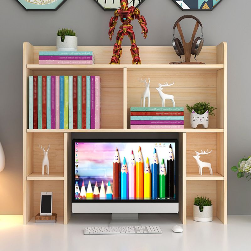 Scandinavian Closed Back Geometric Bookshelf Natural Pine Wood Bookshelf Clearhalo 'Bookcases' 'furn' 'furn_bookcases' 'Furniture' 'furniture_bookcases' 'kitchen' 'kitchen_bookcases' 'Living Room Furniture' 'Office Furniture' 1200x1200_81a3462c-ed28-45b4-adf1-63236c5400d2