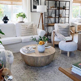 Tavolino in legno in legno massiccio tavolino rotondo in stile scandinavo