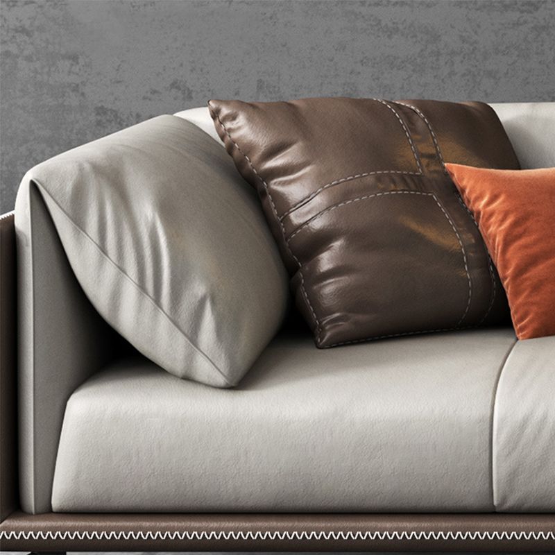 Salon stationnaire contemporain authentique coussin de haut en cuir coussins