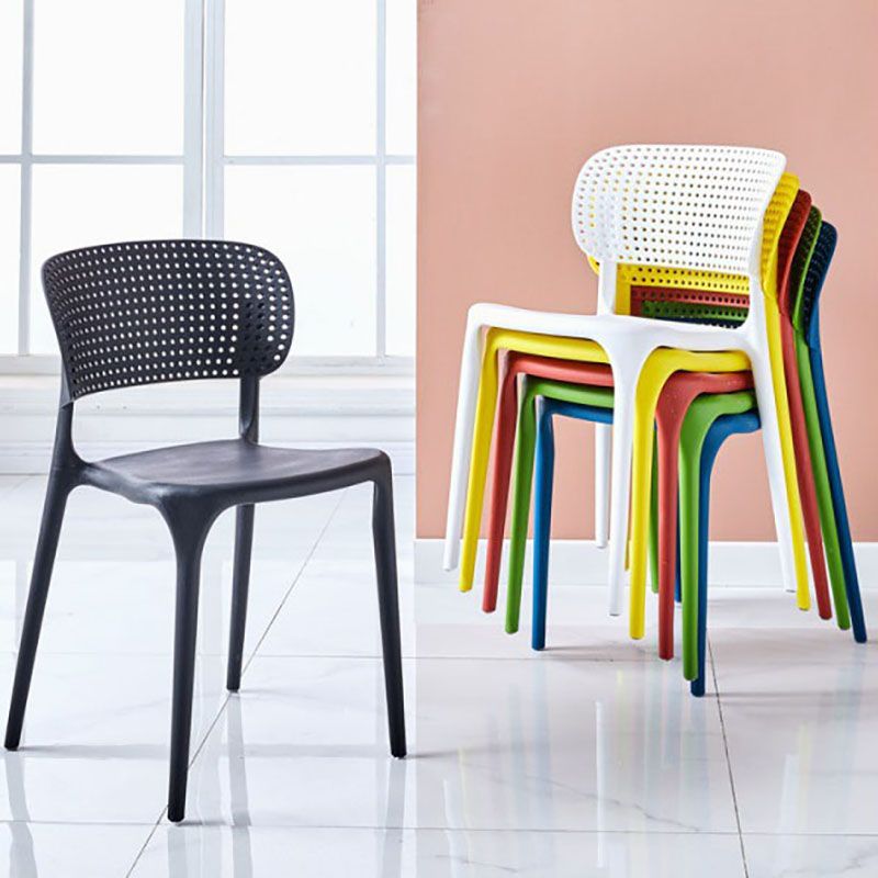 Stackable Plastic Home Side Chair Contemporary Open Back Dining Chair Clearhalo ' kitchen&dining_furn' 'Dining Chairs' 'Dining Tables & Seating' 'dining_chair' 'furn' 'furn_dining_chair' 'Furniture' 'furniture_dining_chair' 'Kitchen & Dining Furniture' 'kitchen' 1200x1200_81a8b03a-de52-4221-9b48-faef9ff5e24a