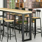 Juego de mesa de Bar con tapa de madera de pino, 1/5/9 piezas, juego de mesa de Pub rectangular Industrial