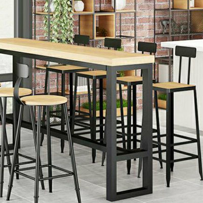 Juego de mesa de Bar con tapa de madera de pino, 1/5/9 piezas, juego de mesa de Pub rectangular Industrial