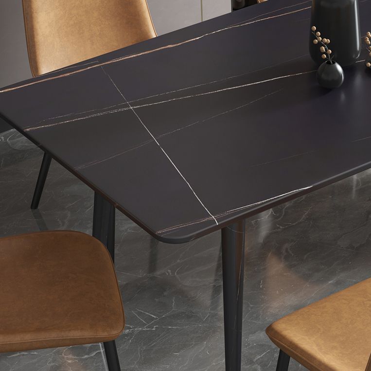 Stone Top Dining Table Industrial 4 Legs  Dining Table for Dining Room