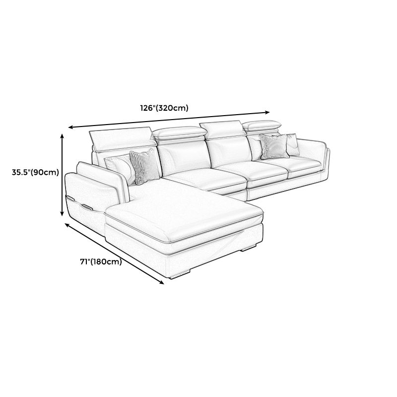 Faux Leather Square Arm Sofa/Sectional with Pillowed Back Cushions, Stain Resistan Clearhalo 'furn' 'furn_sectionals' 'Furniture' 'furniture_sectionals' 'kitchen' 'kitchen_sectionals' 'Living Room Furniture' 'Sectionals' 1200x1200_81acc8c7-aa61-4f72-88ca-5d46c9022b36