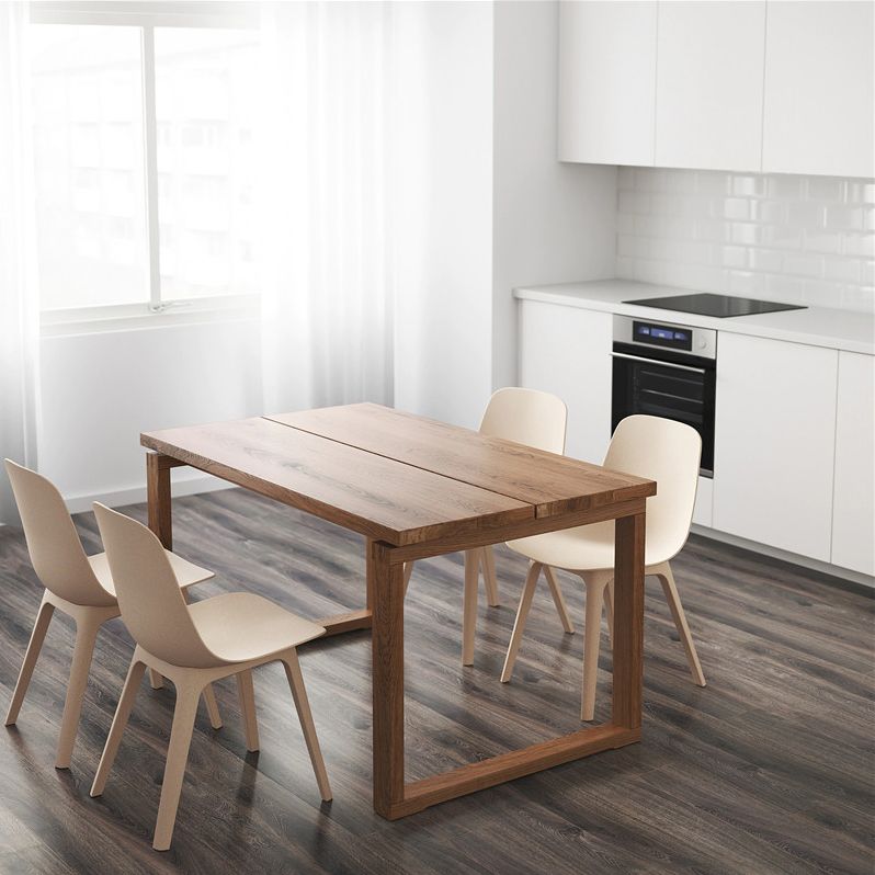 Rectangle Casual Dining Table Wood Color Fixed Table with Ashwood Solid Wood Clearhalo ' dining_table' 'Dining Tables & Seating' 'Dining Tables' 'furn' 'furn_dining_table' 'Furniture' 'furniture_dining_table' 'Kitchen & Dining Furniture' 'kitchen&dining_furn' 'kitchen' 'kitchen_dining_table' 1200x1200_81ae5501-910b-428d-9ce9-572693b38b1f