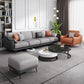 Scandinavian Sofa Faux Leather Gray Pillows Living Room Standard Seating