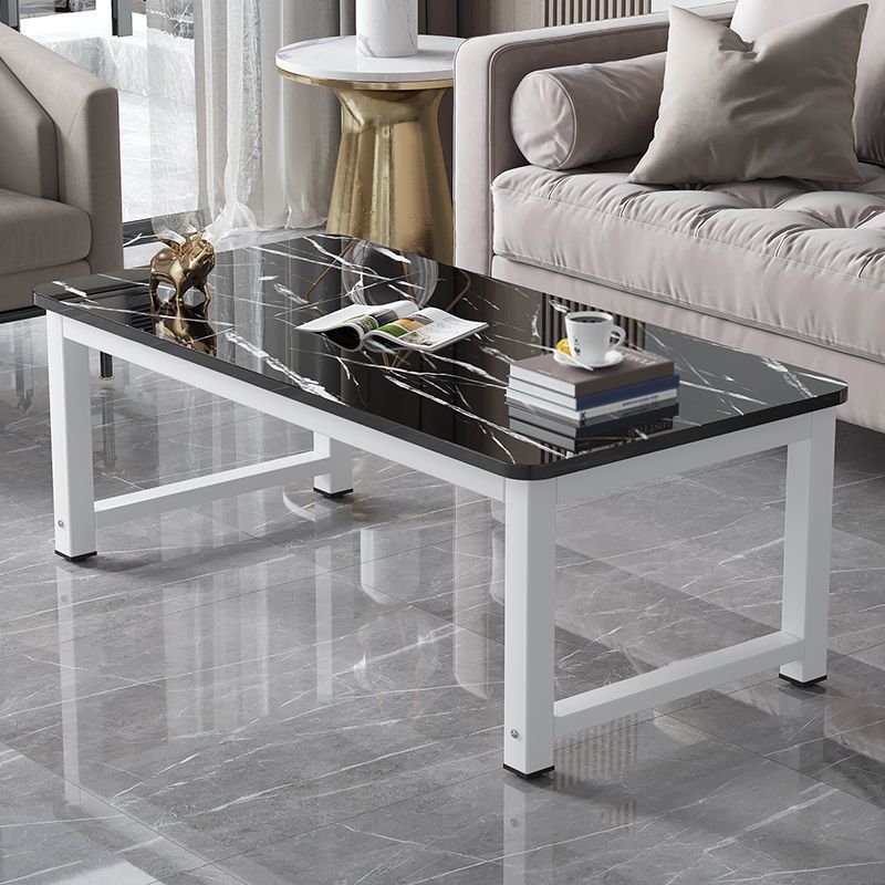 Rectangle Wooden Top Coffee Table with Metal Four legs Modern Style Clearhalo 'Coffee & Accent Tables' 'Coffee Tables' 'coffee_tables' 'furn' 'furn_coffee_tables' 'Furniture' 'Living Room Furniture' 1200x1200_81aedadb-c979-4fc8-855f-5938a3d92c06