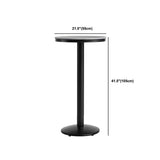 1/2/3 Pieces Round Bar Table Set Stone Bar Table with Upholstered Bar Stools