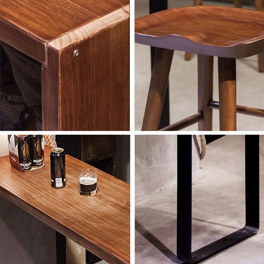 長方形のバーテーブルセットモダンな1/2/3ピースソリッドウッドカウンターの高さセット