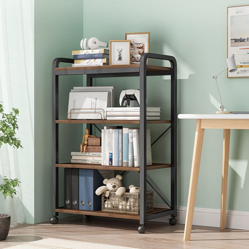 Industrial Open Etagere Bookshelf Steel Frame Manufactured Wood Shelf Bookshelf Clearhalo 'Bookcases' 'furn' 'furn_bookcases' 'Furniture' 'furniture_bookcases' 'kitchen' 'kitchen_bookcases' 'Living Room Furniture' 'Office Furniture' 1200x1200_81b0cfab-4246-4d1a-b850-f9ff253ee9b6