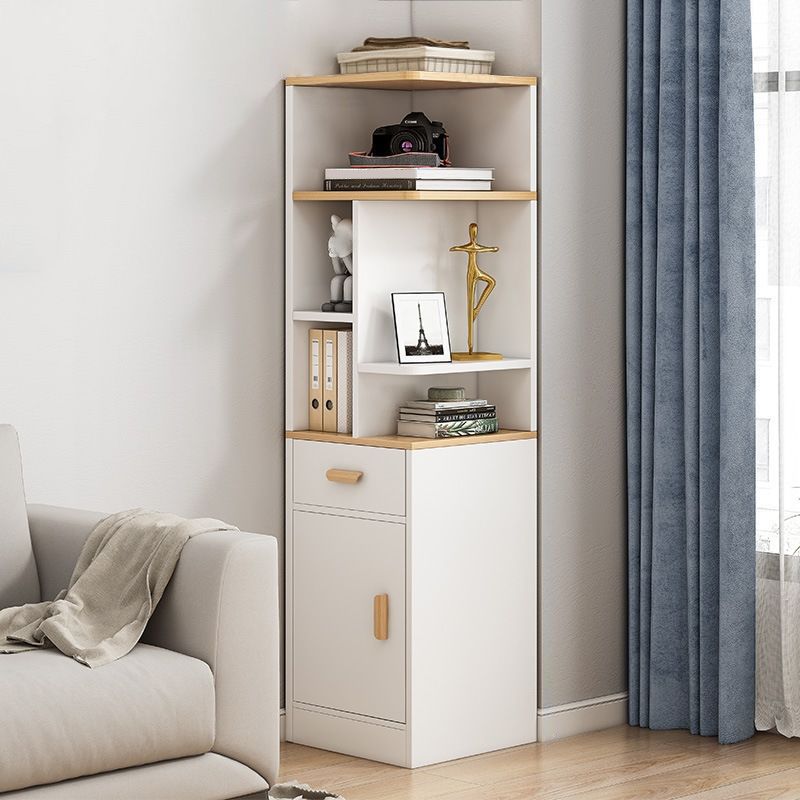 Bibliothèque d'étagère en bois d'ingénierie bibliothèque d'angle scandinave pour salle d'étude