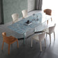 Blue Rectangle Sintered Stone Dining Table for 4/6 with Glass Base Dining Set for Restaurant Clearhalo 'Dining Room Sets' 'Dining Tables & Seating' 'dining_room_set' 'furn' 'furn_dining_room_set' 'Furniture' 'furniture_dining_room_set' 'Kitchen & Dining Furniture' 'kitchen&dining_furn' 'kitchen' 1200x1200_81b3fb92-d56b-42e1-ad24-18ca196a8775