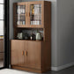 Puerta de vidrio aparador de madera artificial gabinete de servidor moderno con almacenamiento para sala de estar