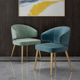 Sedia a wingback con sedia a sedia in stile glam in tessuto con gambe dorate