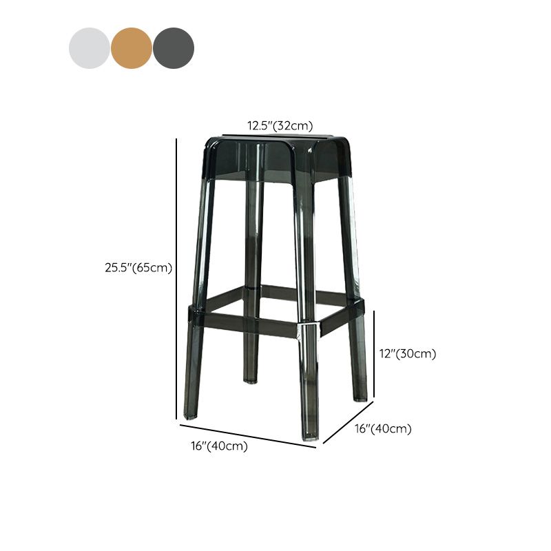 Contemporary Backless Bar-stool Plastic Counter Bar Stool with Plastic Legs for indoor Clearhalo 'Bar Furniture' 'Bar Stools' 'bar_stools' 'furn' 'furn_bar_stools' 'Furniture' 'Kitchen & Dining Furniture' 1200x1200_81b73f0b-436e-46b9-9dce-28062659d53c
