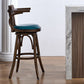 Contemporary Indoor Wood Barstool Swivel Footrest Armed Bar Stool