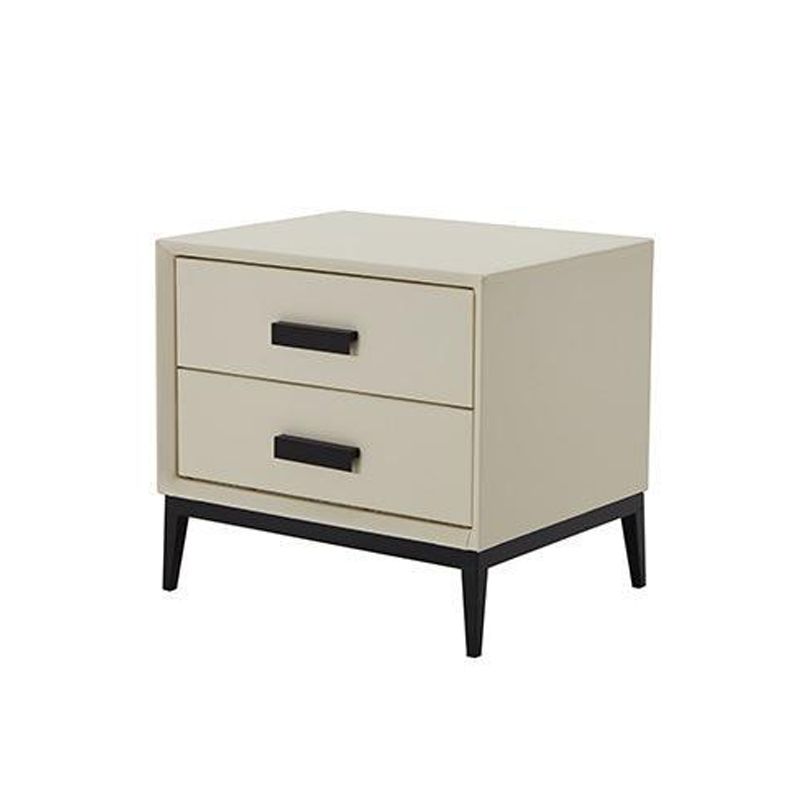 Contemporary Leather Accent Table Nightstand 18.11" Tall 2 Drawers Bed Nightstand Clearhalo 'Bedroom Furniture' 'furn' 'furn_night_stand' 'Furniture' 'night_stand' 'Nightstands' 1200x1200_81b92d71-d517-4dfd-92f3-554997dfa383