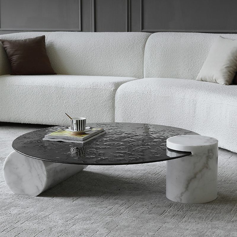 Tavolino in vetro trasparente rotondo 2 gambe base 1 tavolo da cocktail singolo