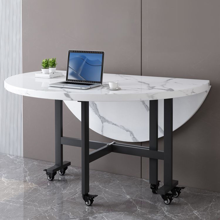 Mesa de comedor de madera moderna y fácil plegable con hoja de doble caída