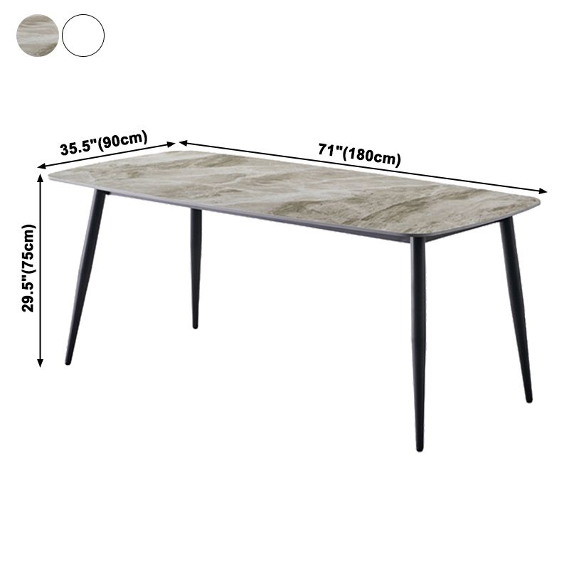 Industrial Style Home Sintered Stone Dining Table 4 Legs Carbon Steel Base Rectangle Table Clearhalo ' dining_table' 'Dining Tables & Seating' 'Dining Tables' 'furn' 'furn_dining_table' 'Furniture' 'furniture_dining_table' 'Kitchen & Dining Furniture' 'kitchen&dining_furn' 'kitchen' 'kitchen_dining_table' 1200x1200_81bd66f1-baaf-431d-8e7d-7a4f2b701cd1