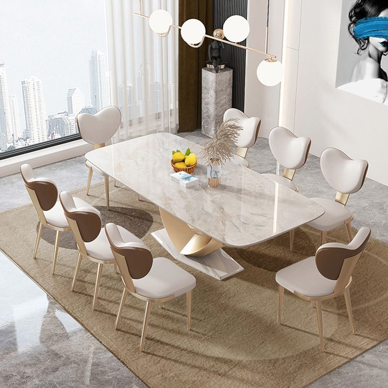Glam Style gesinterde stenen eetset rechthoekig 1/2/4/5/7/9-delige eetset