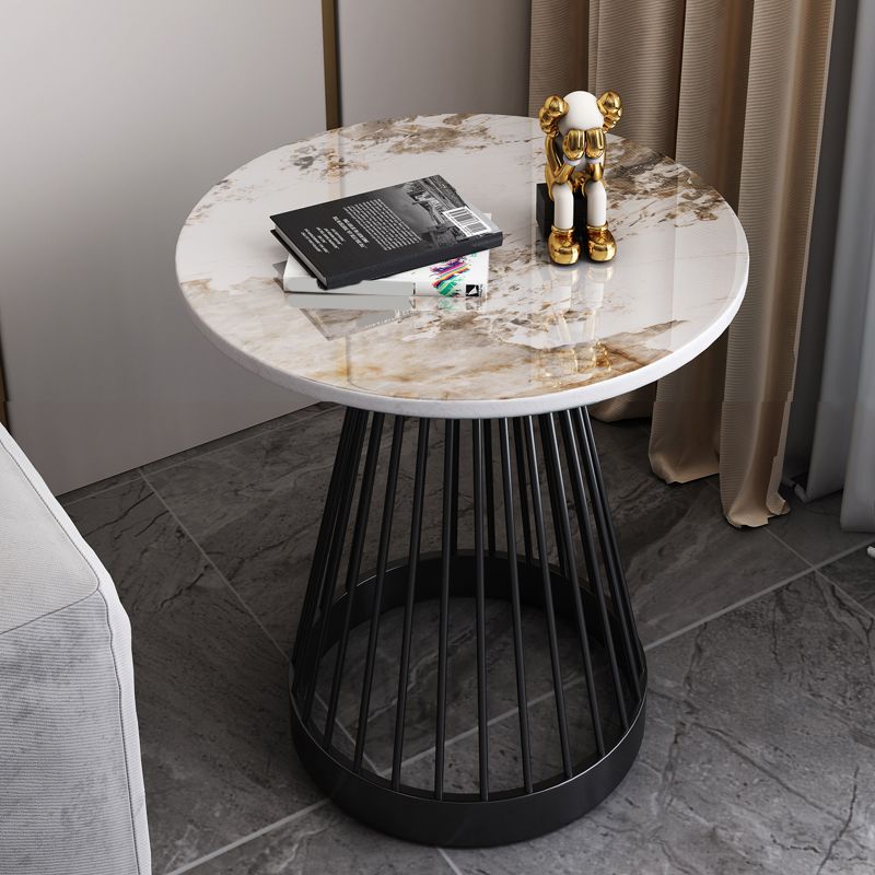 Tavolo laterale moderno in cornice in ardesia rotondo del divano tavolo per soggiorno