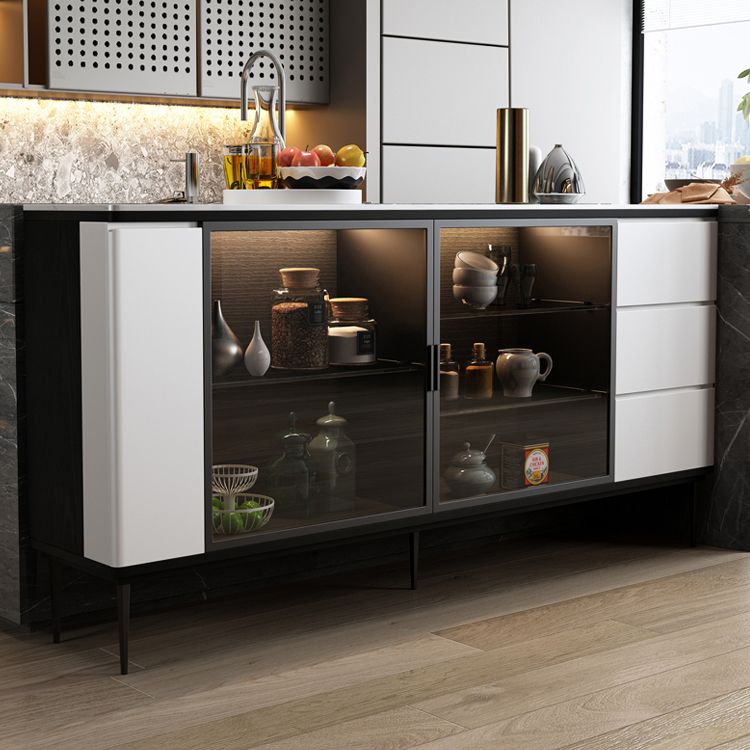 3-Drawer Engineered Wood Sideboard Modern Adjustable Shelving Credenza Clearhalo 'buffet_sideboard' 'Buffets & Sideboards' 'furn' 'furn_buffet_sideboard' 'Furniture' 'furniture_buffet_sideboard' 'Kitchen & Dining Furniture' 1200x1200_81bfcc83-3ec4-4b83-a152-817fa2818e46
