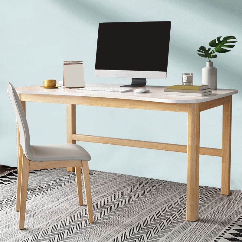 Bureau de bureau en bois de style contemporain Desk de forme de forme irrégulière en rose / vert / blanc
