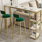Bartisch im Glam-Stil, Steintisch mit doppeltem Sockel und Stauraum