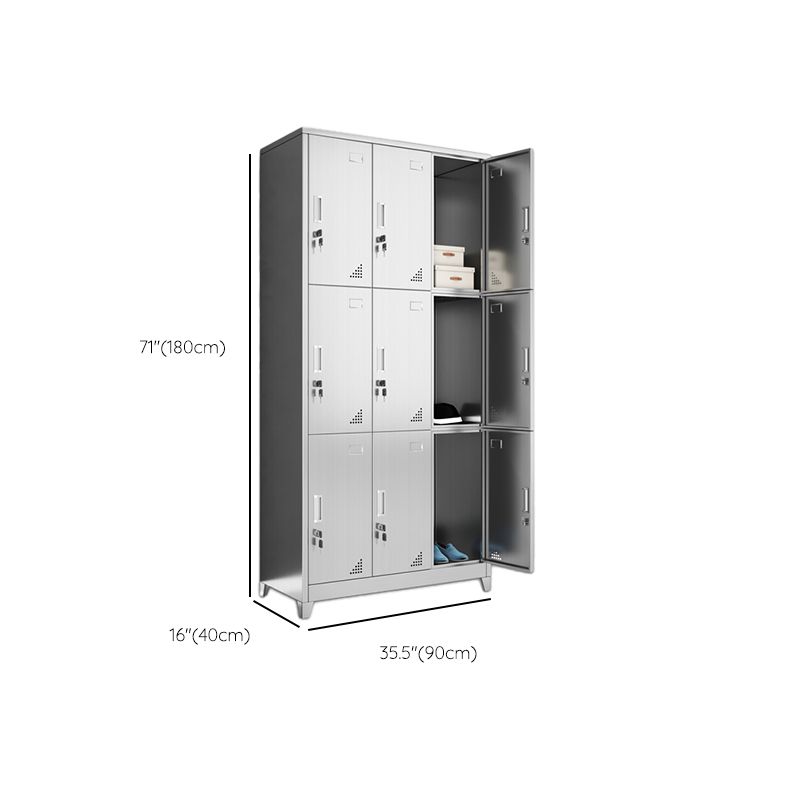 Stainless Steel Modern Storage Cabinet Chrome Metal Cabinet with Hinged Doors