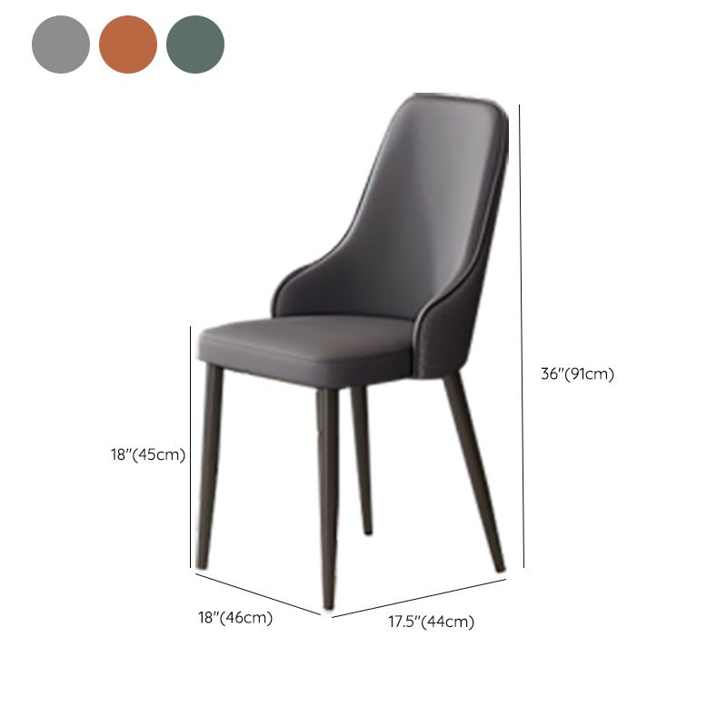 Faux Leather Dining Chair Industrial Style Parsons Side Chair