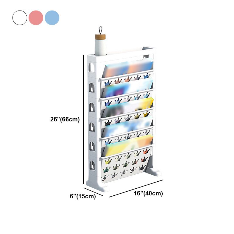 6-Shelf Plastic Ladder Bookcase Contemporary Closed Back Book Shelf Clearhalo 'Bookcases' 'furn' 'furn_bookcases' 'Furniture' 'furniture_bookcases' 'kitchen' 'kitchen_bookcases' 'Living Room Furniture' 'Office Furniture' 1200x1200_81c52edc-8eb3-4110-adc7-46e8207f9fba