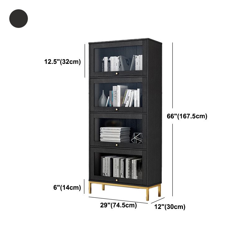 Glam Vertical Standard Bookcase Manufactured Wood Bookcase with Glass Doors Clearhalo 'Bookcases' 'Furniture' 'furniture_bookcases' 'kitchen' 'kitchen_bookcases' 'Living Room Furniture' 'Office Furniture' 1200x1200_81c5ef2b-511e-43f1-97f7-da68e04c7ec7