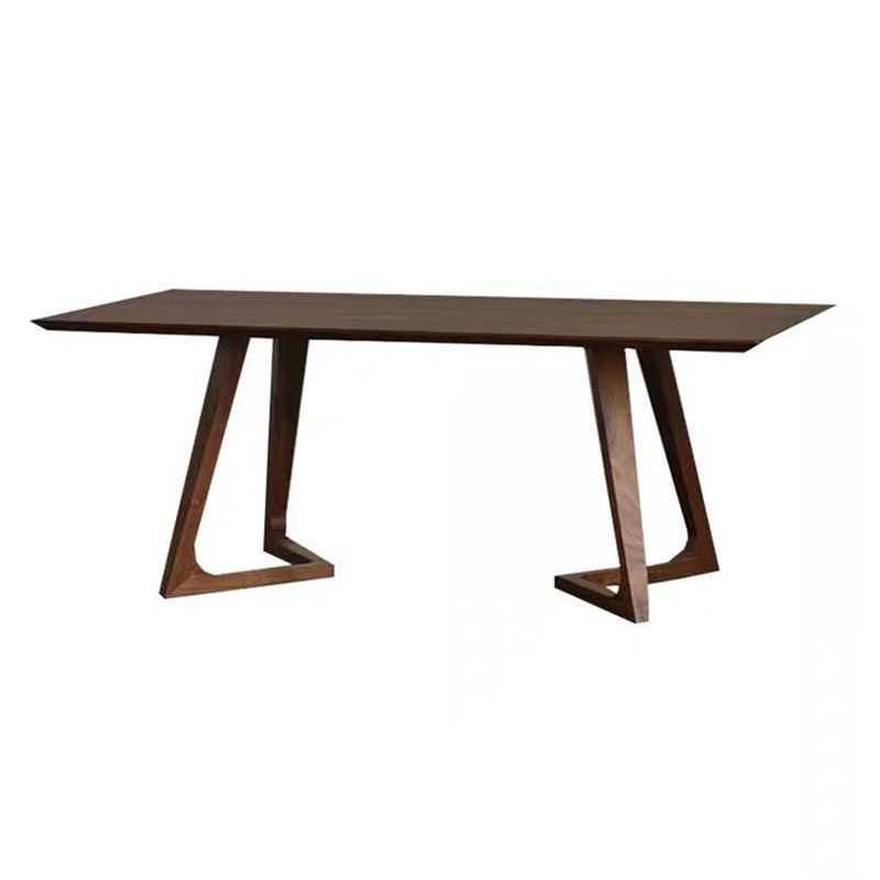 Solid Wood Top Dining Table Rectangle Pine Wood Table with Double Pedestal Base Clearhalo 'Dining Tables & Seating' 'Dining Tables' 'dining_table' 'furn' 'furn_dining_table' 'Furniture' 'furniture_dining_table' 'Kitchen & Dining Furniture' 'kitchen' 'kitchen_dining_table' 1200x1200_81c6c966-5be3-495f-90cc-09b50d9484ae
