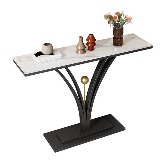 Rettangolo per console di ardesia Hall/metallo resistente a graffi Tabella 31,5 "di altezza