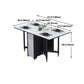 Solid Wood Contemporary Rectangular Table Glass Top Table with Drop Leaf Clearhalo 'Dining Tables & Seating' 'Dining Tables' 'dining_table' 'furn' 'furn_dining_table' 'Furniture' 'furniture_dining_table' 'Kitchen & Dining Furniture' 'kitchen' 'kitchen_dining_table' 1200x1200_81c904f0-f8ff-4d33-a0d0-55605b650783