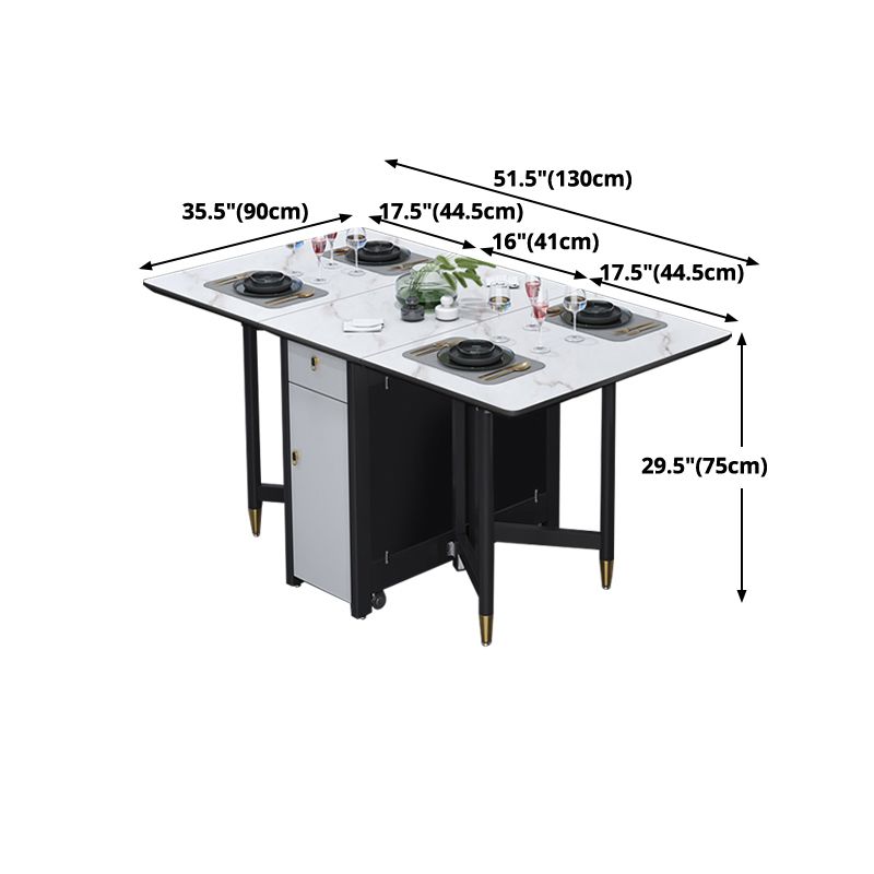 Solid Wood Contemporary Rectangular Table Glass Top Table with Drop Leaf Clearhalo 'Dining Tables & Seating' 'Dining Tables' 'dining_table' 'furn' 'furn_dining_table' 'Furniture' 'furniture_dining_table' 'Kitchen & Dining Furniture' 'kitchen' 'kitchen_dining_table' 1200x1200_81c904f0-f8ff-4d33-a0d0-55605b650783