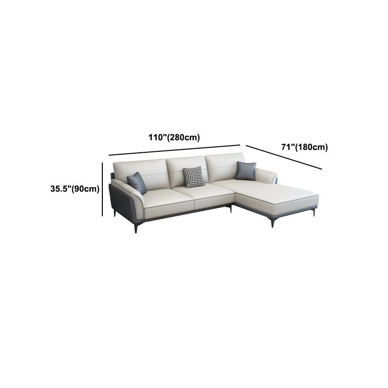 Pain en cuir en cuir canapé sectionnel canapé à bras évasé et chaise