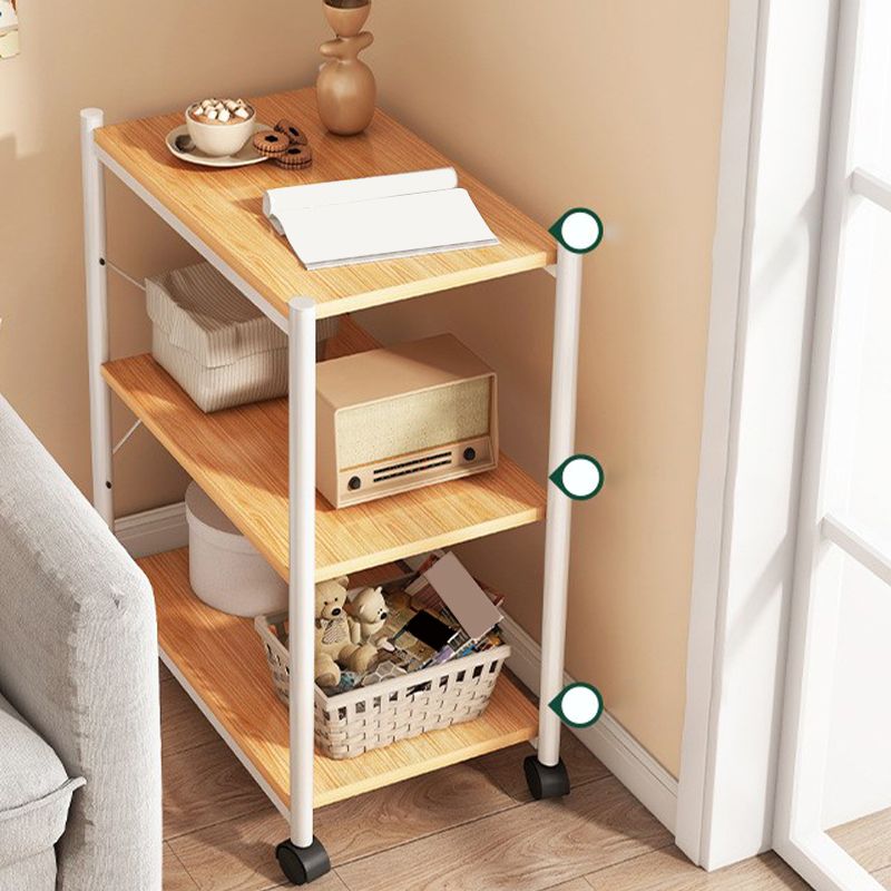 Modern Style Bookshelf Wooden Open Back Bookcase with Caster Wheels for Home Clearhalo 'Bookcases' 'furn' 'furn_bookcases' 'Furniture' 'Office Furniture' 1200x1200_81c9890e-23d4-47b4-b889-b495949bdb1d